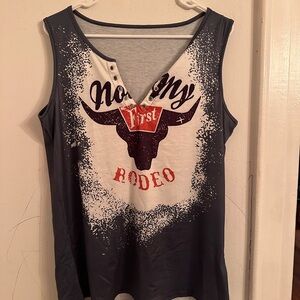 Not My First Rodeo Tank | Western Graphic Top | Country Concert Ready | Size L